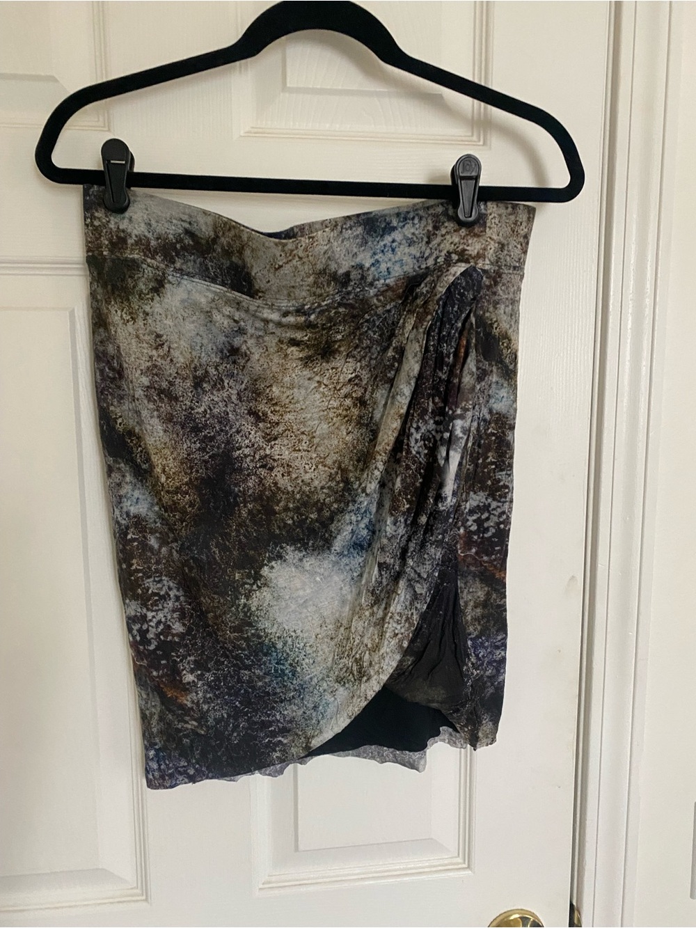 Helmut Lang Mini Skirt in Black, Brown & Gray